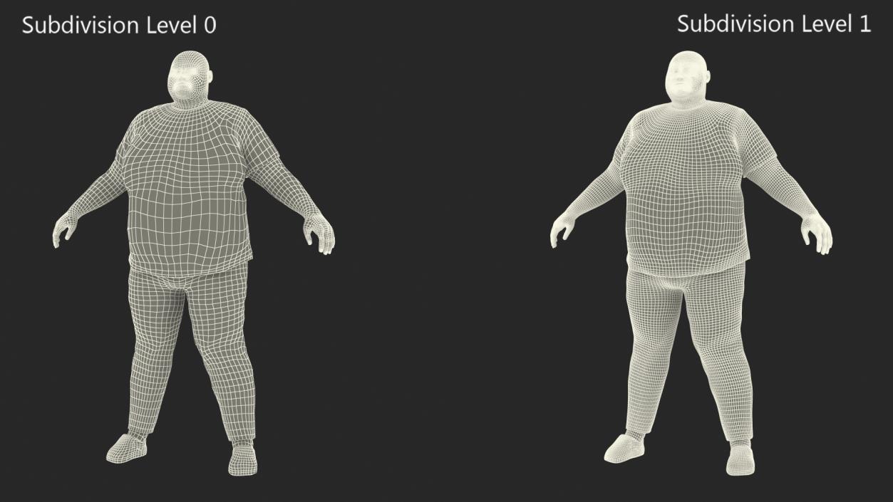 3D Fat Man Fur 2 model