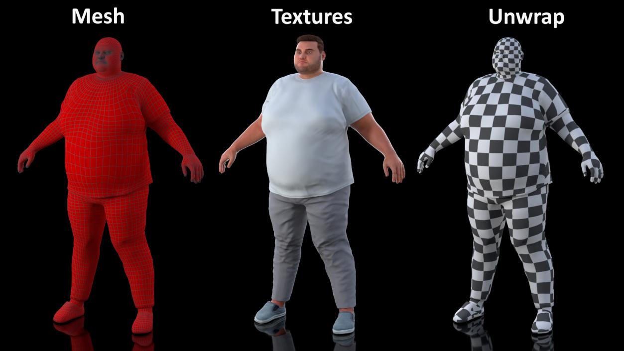 3D Fat Man Fur 2 model