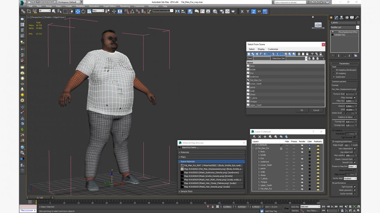 3D Fat Man Fur 2 model