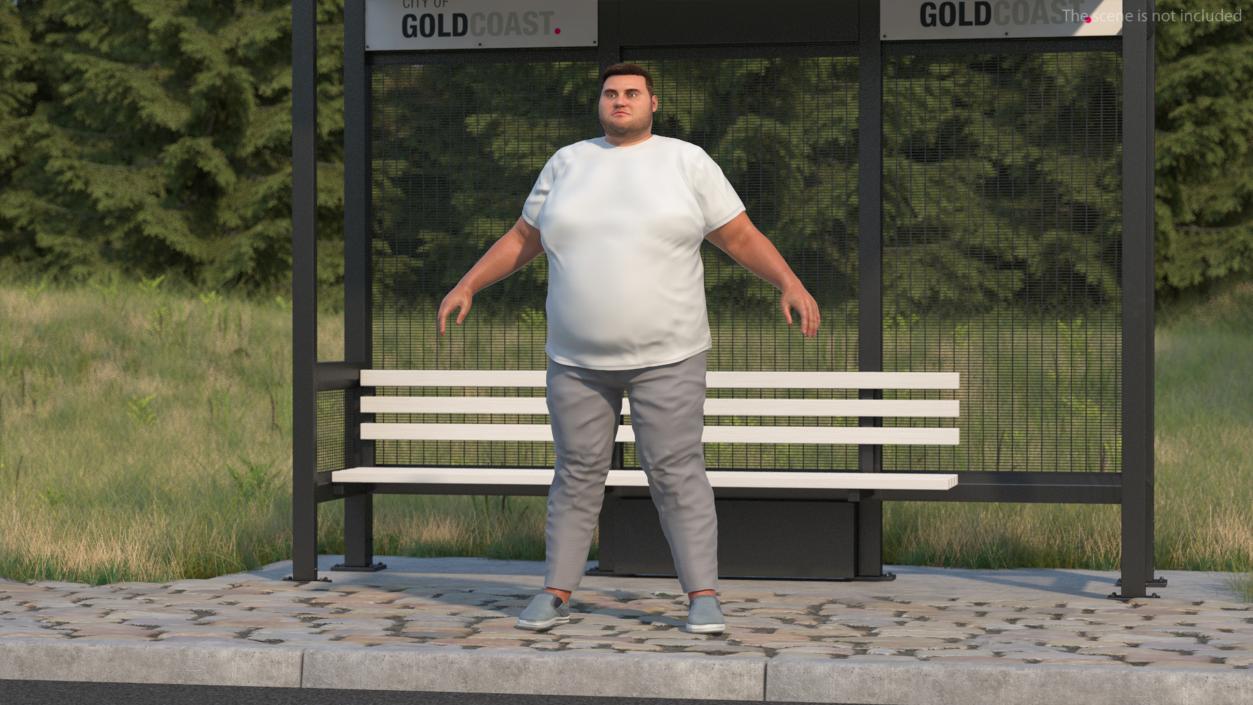 3D Fat Man Fur 2 model