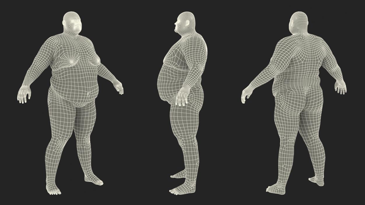 3D Fat Man Fur 2 model