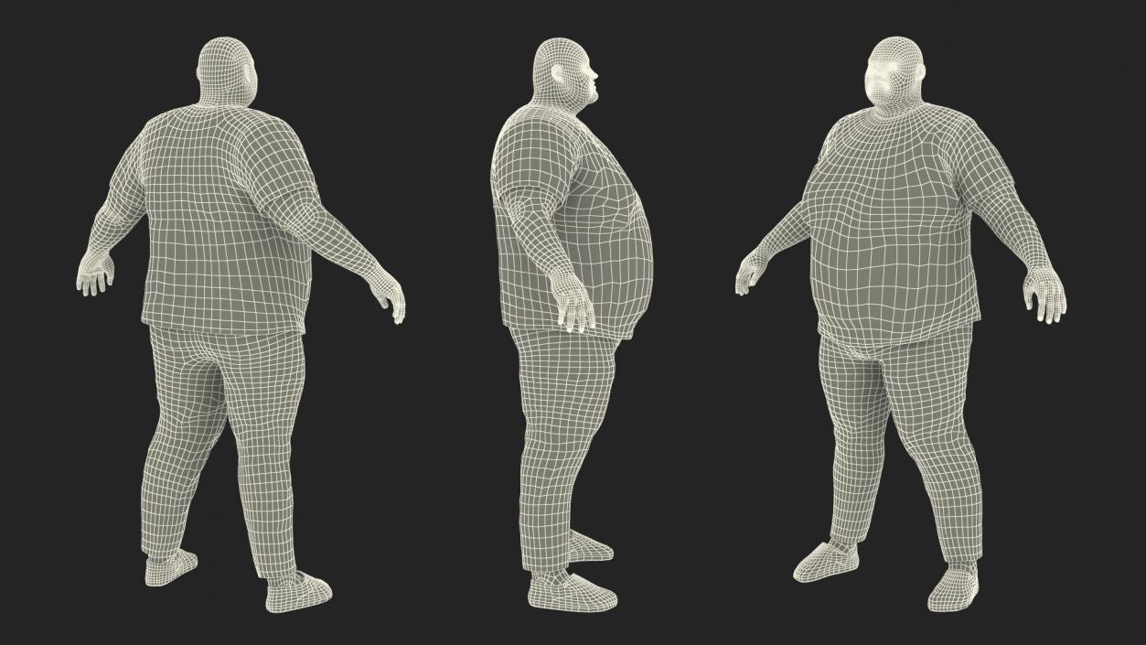 3D Fat Man Fur 2 model