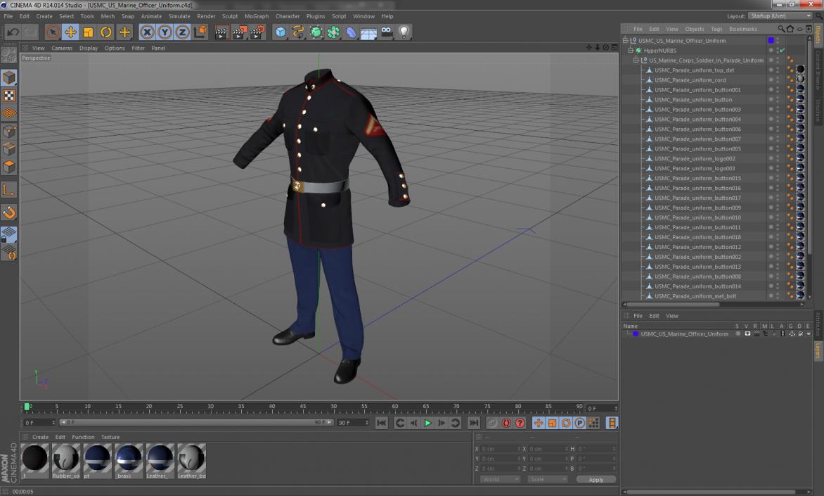 3D model USMC US Marine Officer Uniform