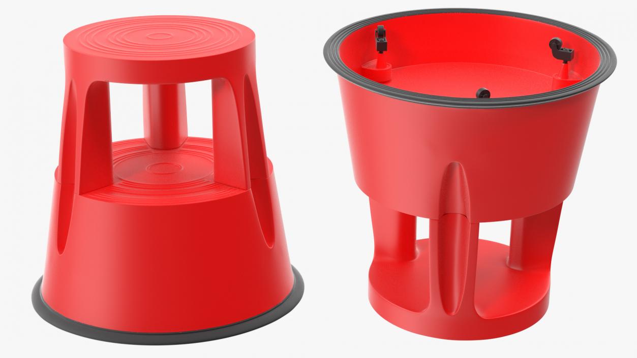 3D model Kick Stool Stair Red