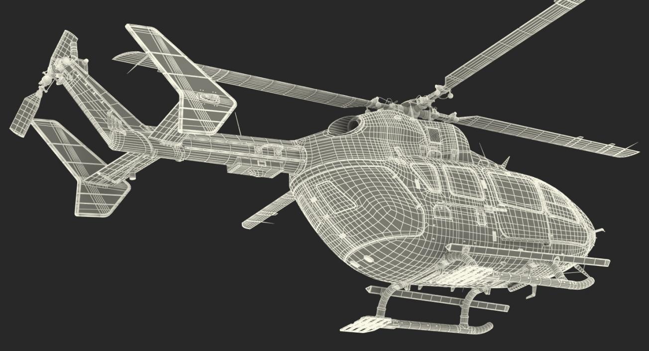 3D Light Utility Helicopter Eurocopter EC145