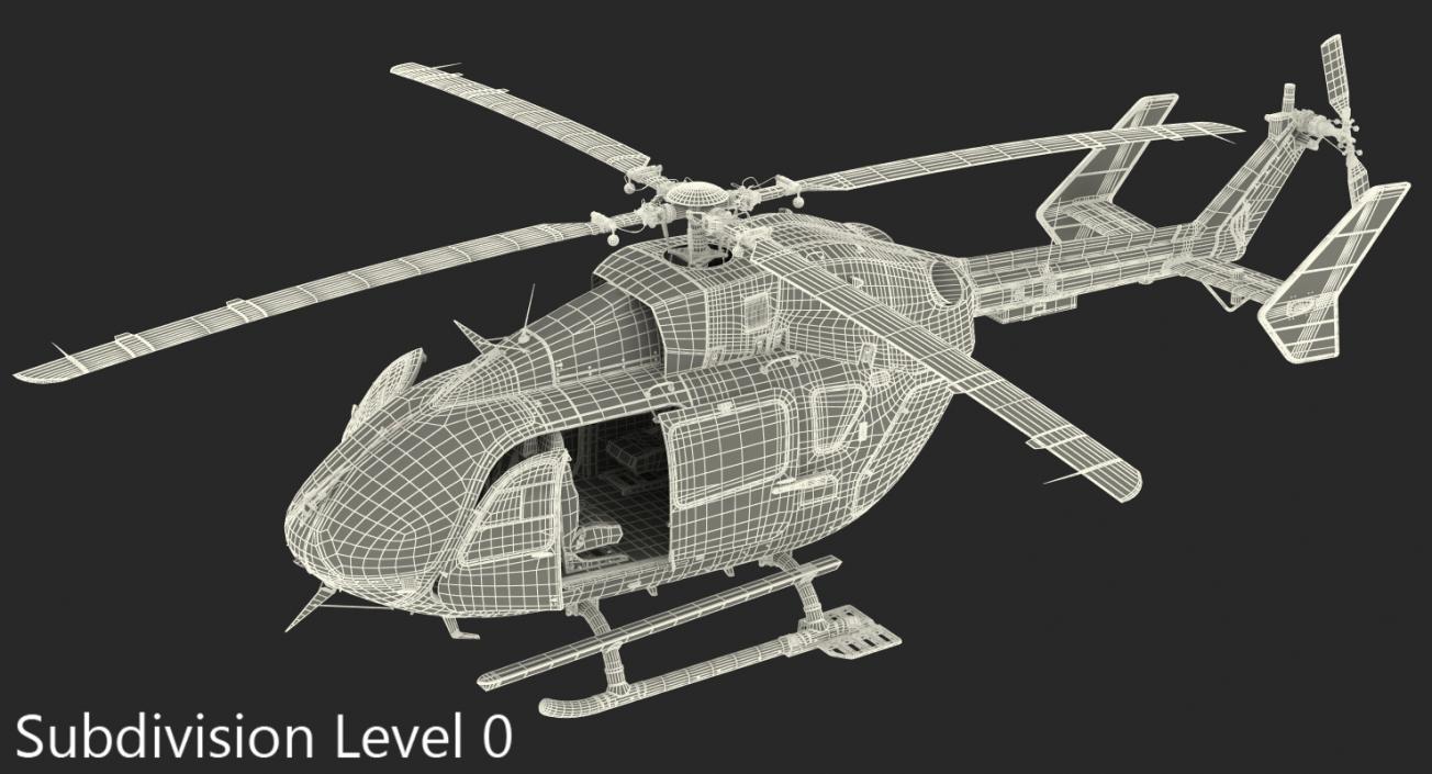 3D Light Utility Helicopter Eurocopter EC145