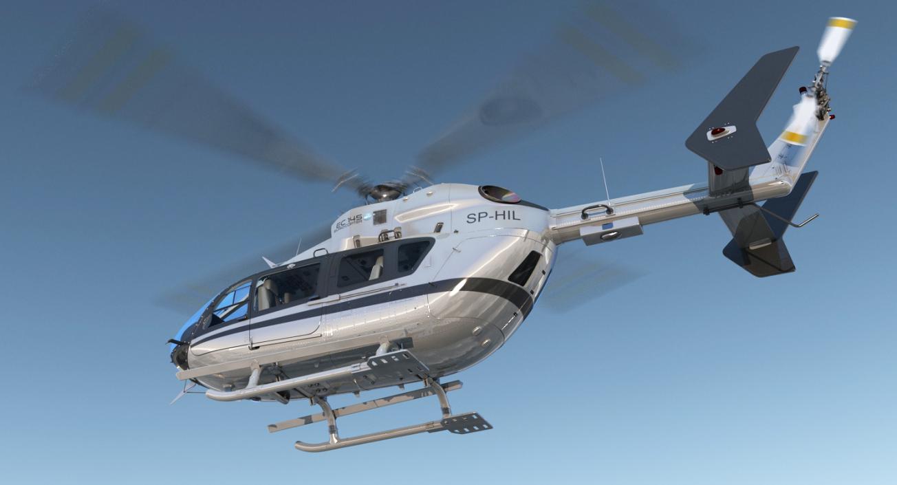 3D Light Utility Helicopter Eurocopter EC145