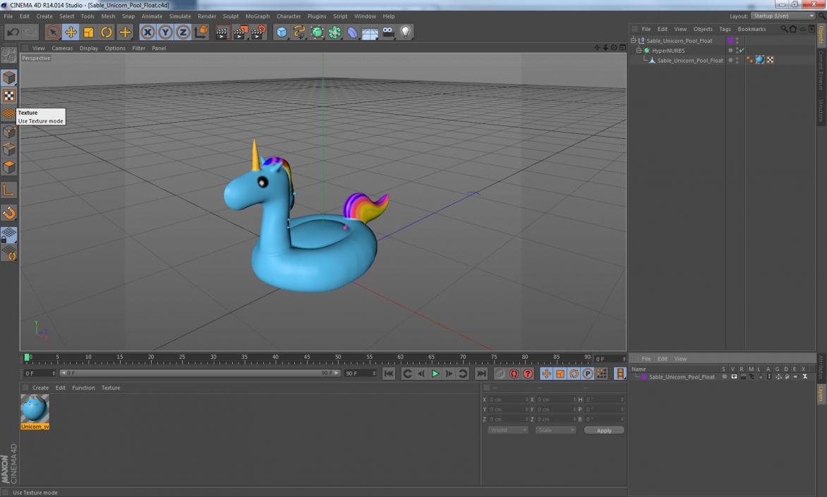 3D Unicorn Pool Float model