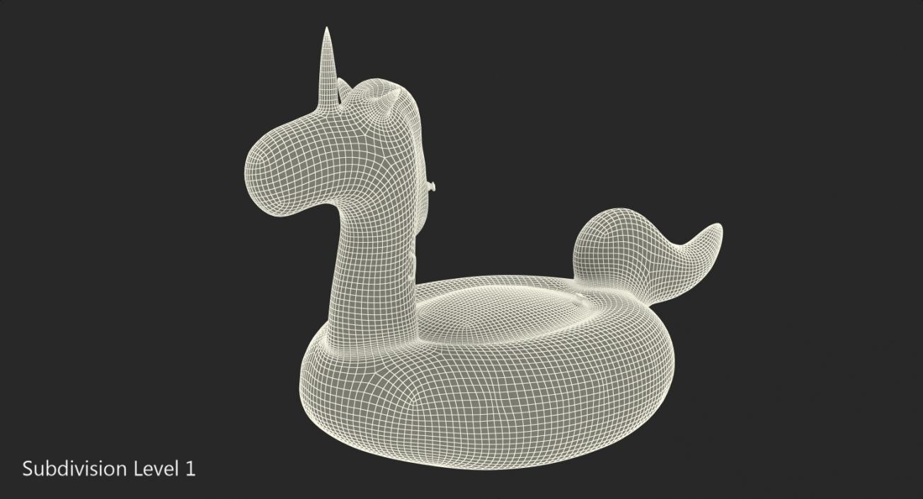 3D Unicorn Pool Float model