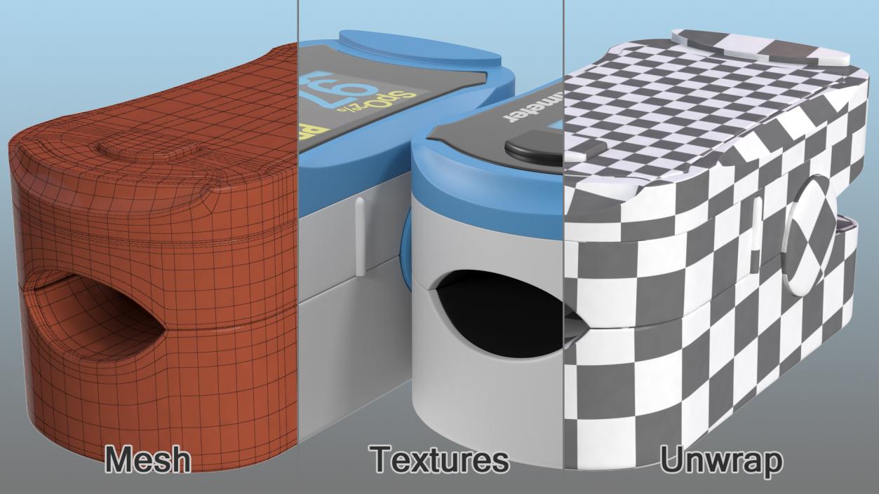 Finger Pulse Oximeter with Display 3D model