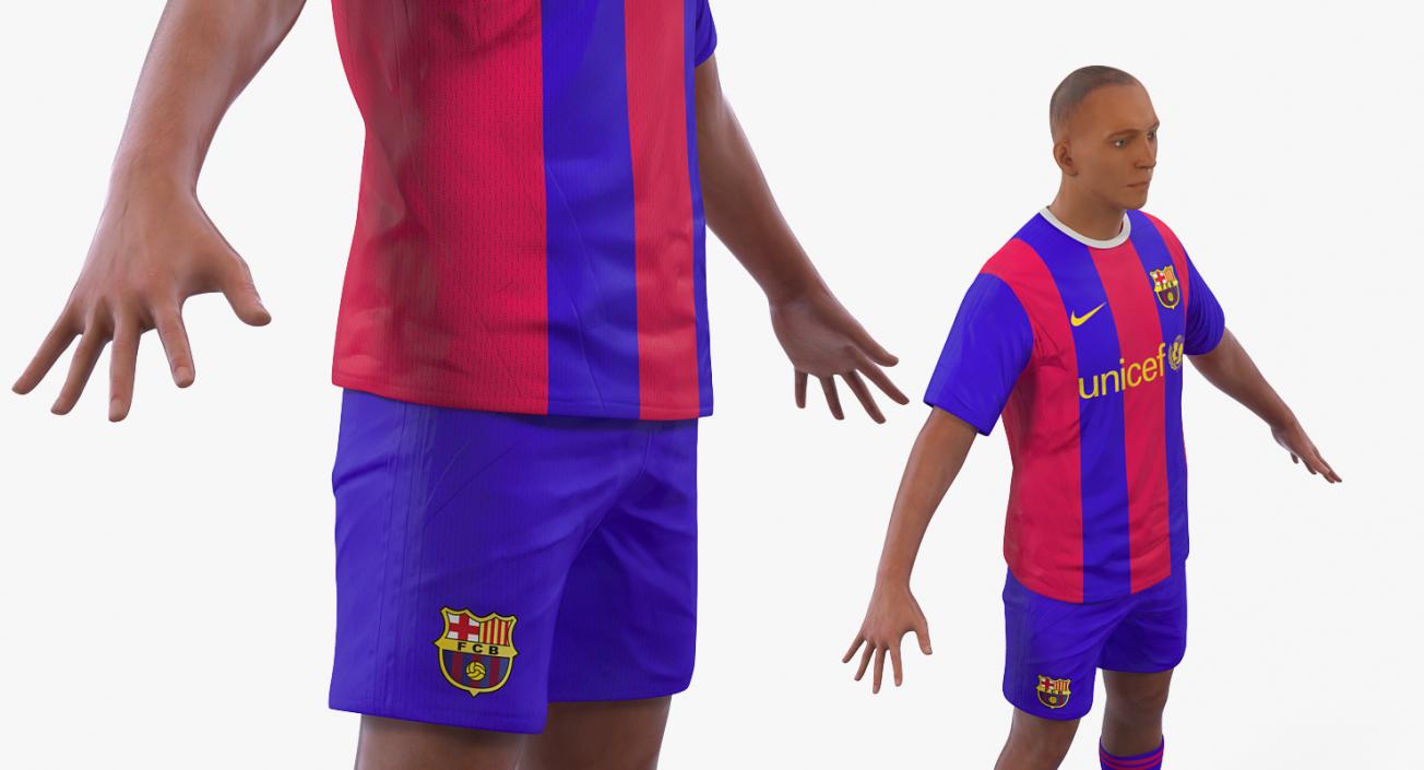 Soccer or Football Player Barcelona 2 3D