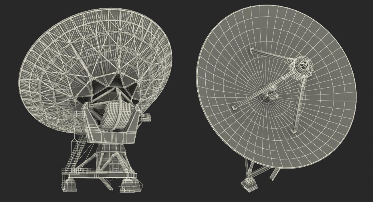 Big Satellite Antenna Rotate and Tilt Rigged 3D model