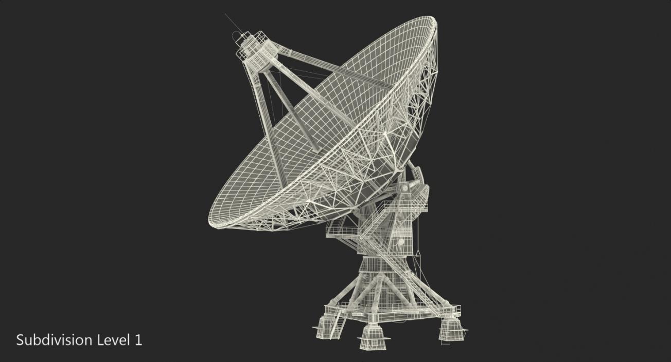 Big Satellite Antenna Rotate and Tilt Rigged 3D model