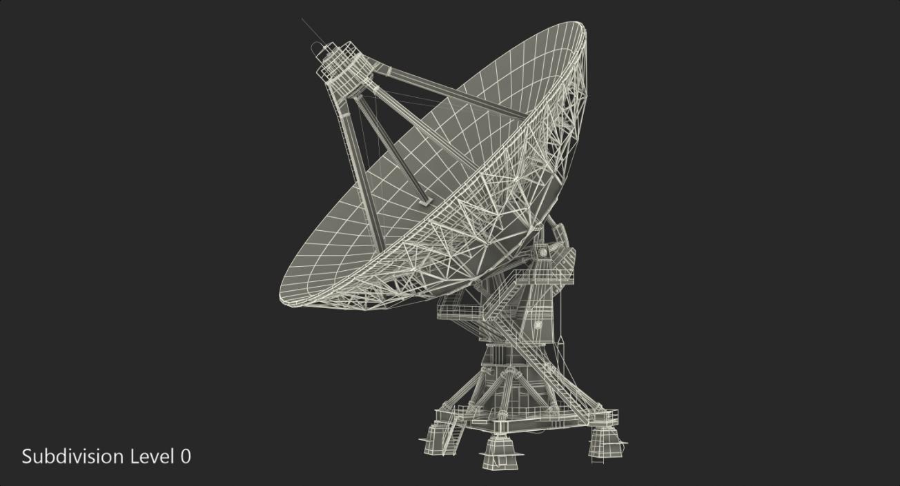 Big Satellite Antenna Rotate and Tilt Rigged 3D model