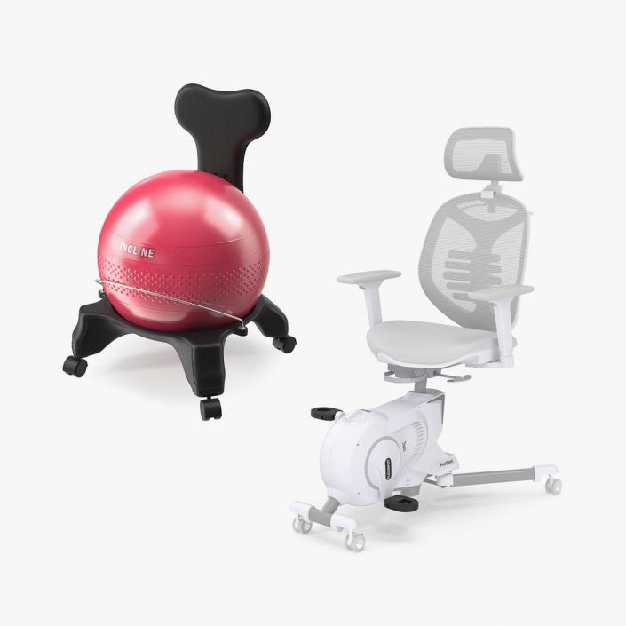 Office Fitness Chairs Collection 3D