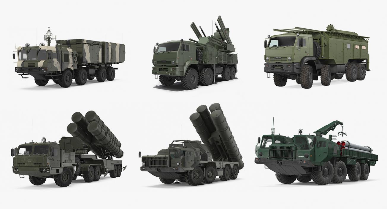 3D Russian Missile Systems Rigged Collection 3 model