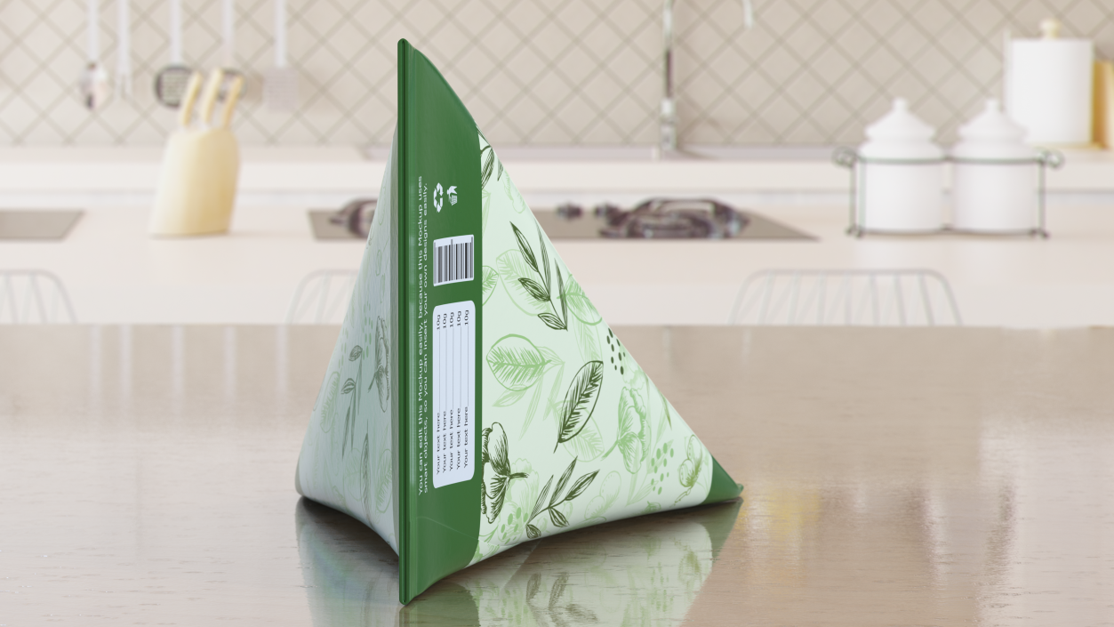 Triangle Aseptic Package Mockup Green Mockup 3D model