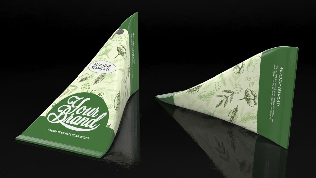 Triangle Aseptic Package Mockup Green Mockup 3D model