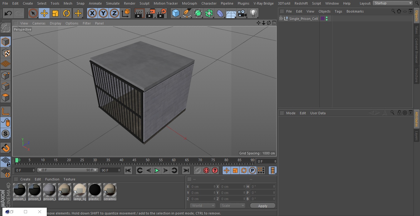 3D Single Prison Cell model