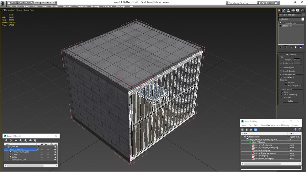 3D Single Prison Cell model