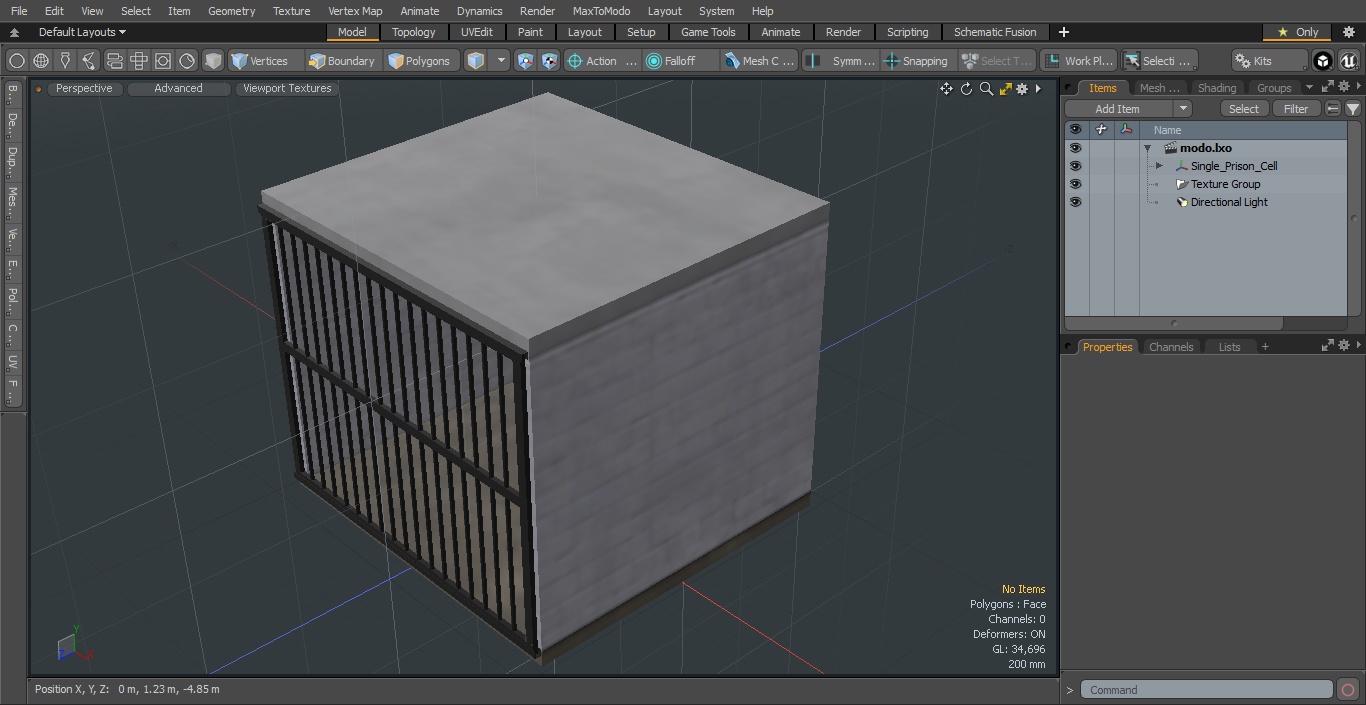 3D Single Prison Cell model