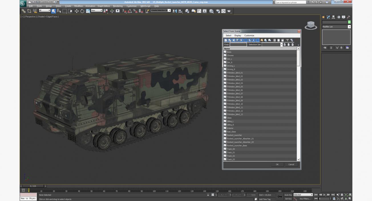 US Multiple Rocket Launcher M270 MLRS Camo 3D