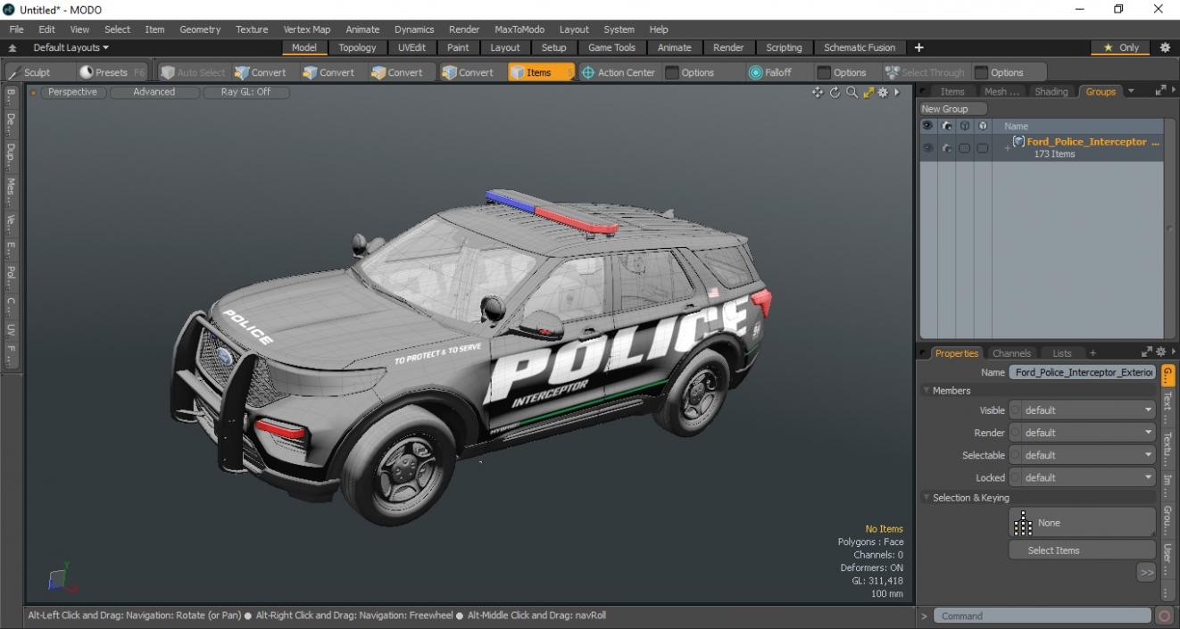 Ford Police Interceptor Exterior Only 3D