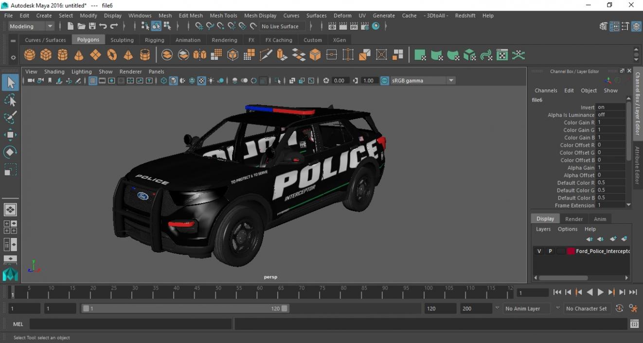 Ford Police Interceptor Exterior Only 3D