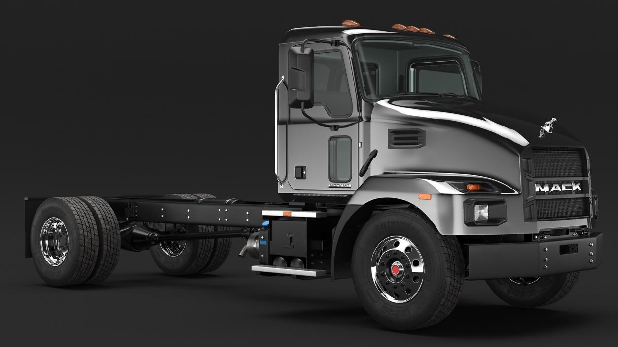 3D Mack MD6 Medium-Duty Truck Rigged model