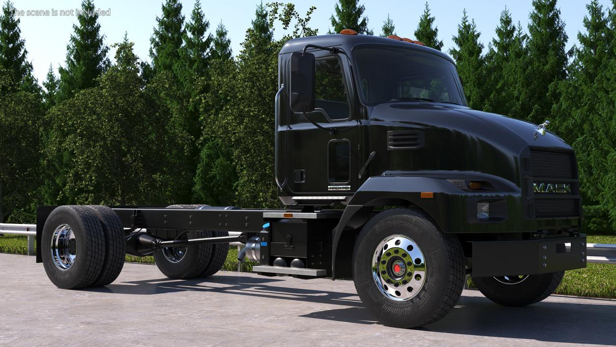 3D Mack MD6 Medium-Duty Truck Rigged model