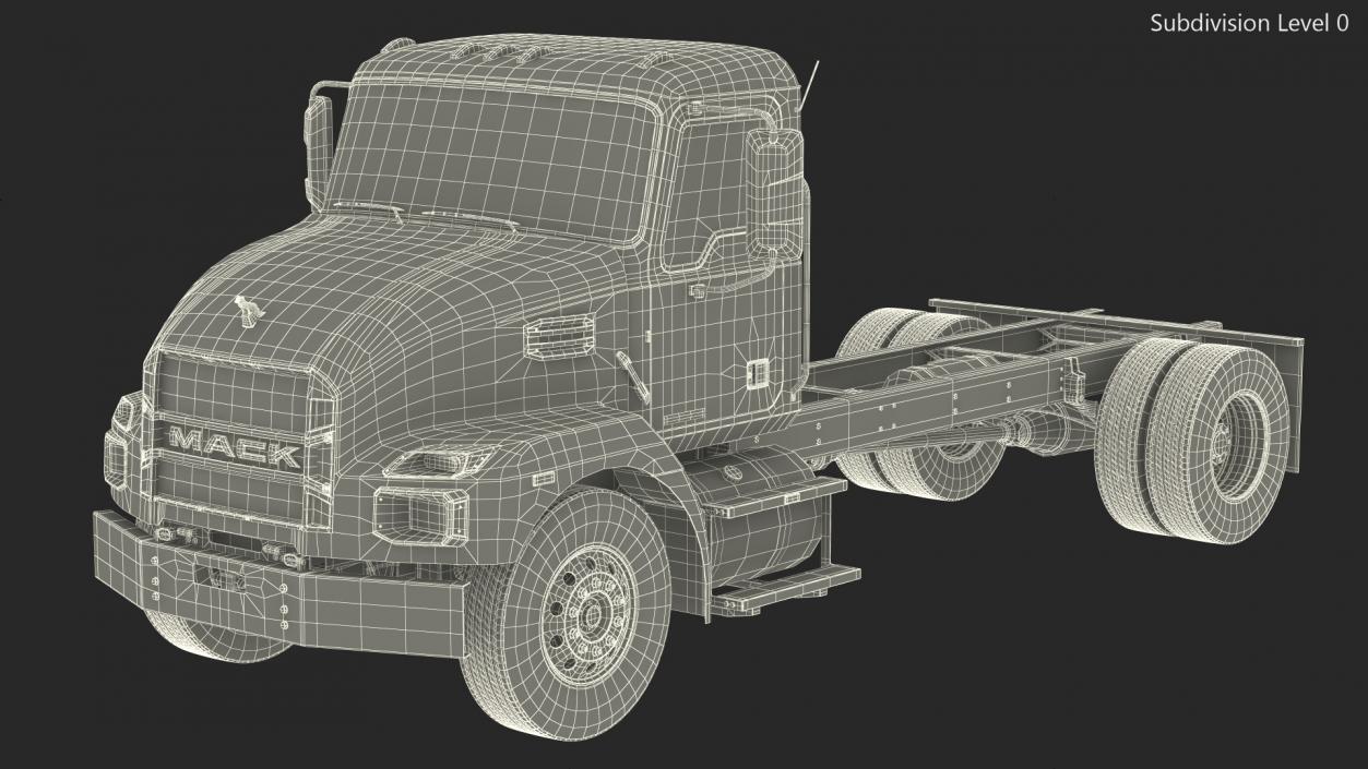 3D Mack MD6 Medium-Duty Truck Rigged model