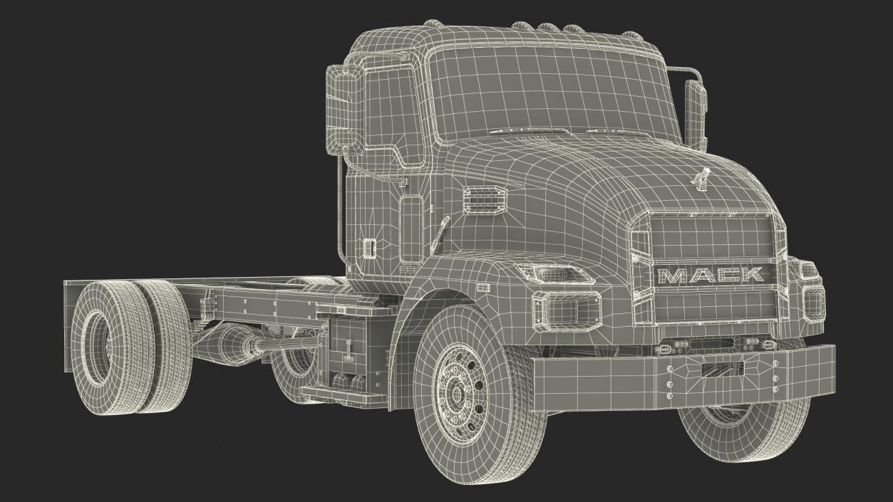 3D Mack MD6 Medium-Duty Truck Rigged model