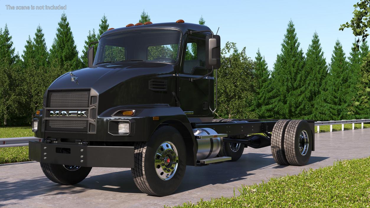 3D Mack MD6 Medium-Duty Truck Rigged model