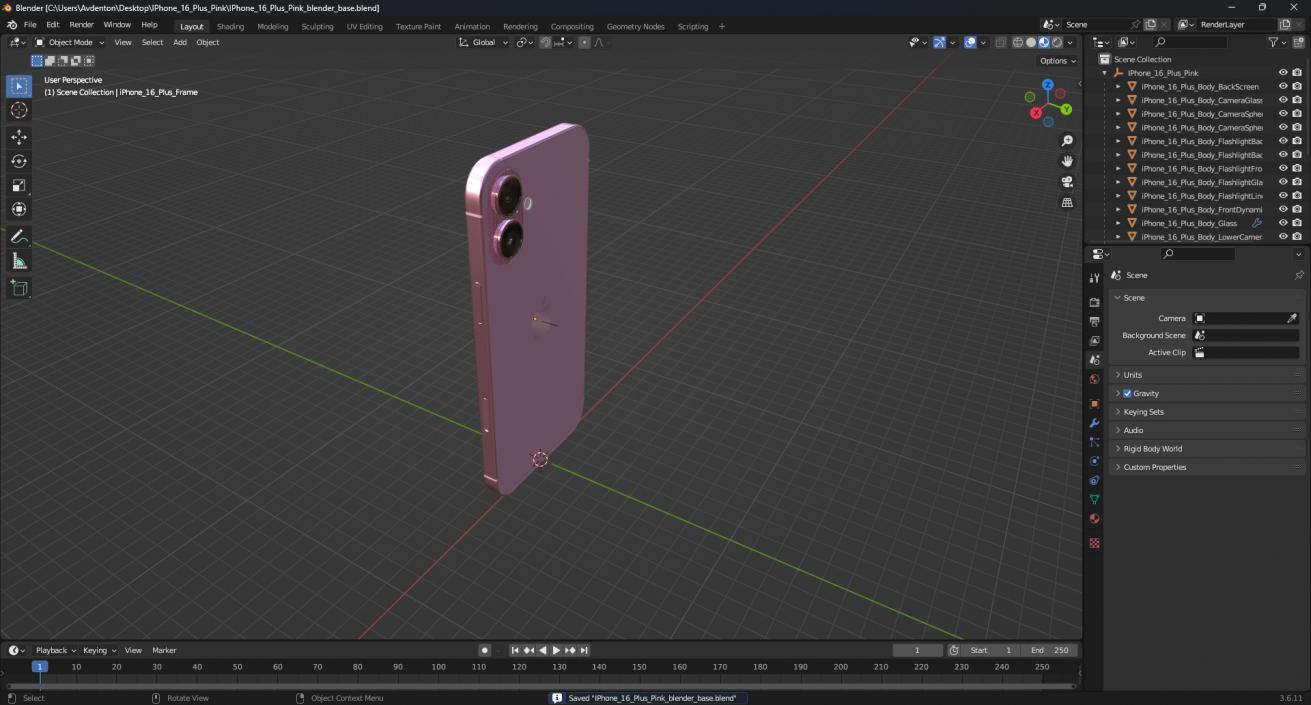 IPhone 16 Plus Pink 3D model