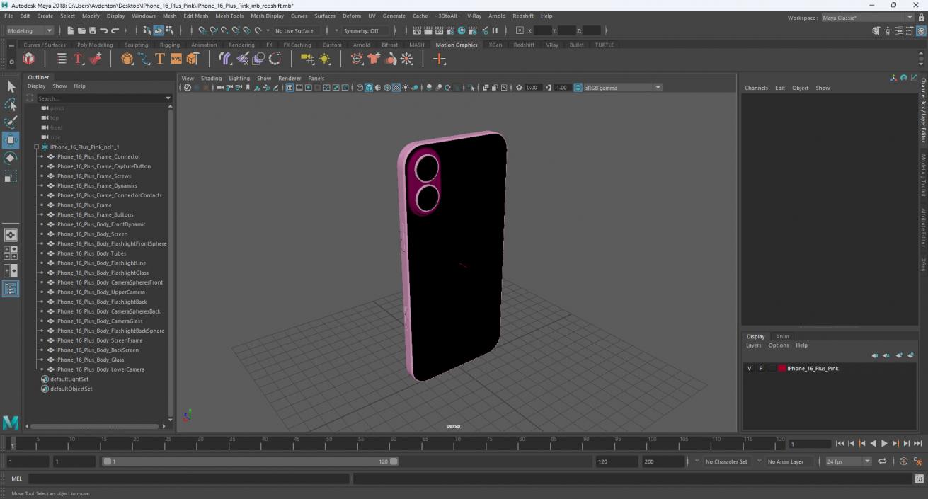 IPhone 16 Plus Pink 3D model