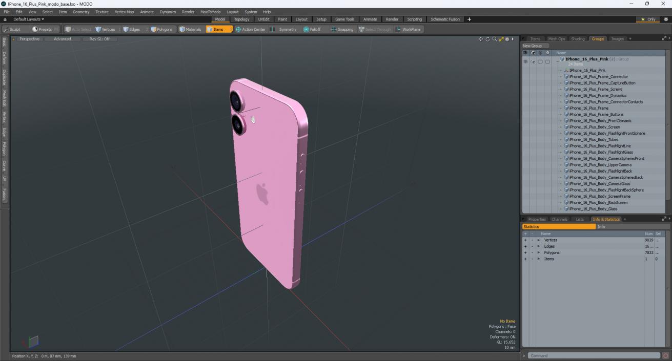 IPhone 16 Plus Pink 3D model