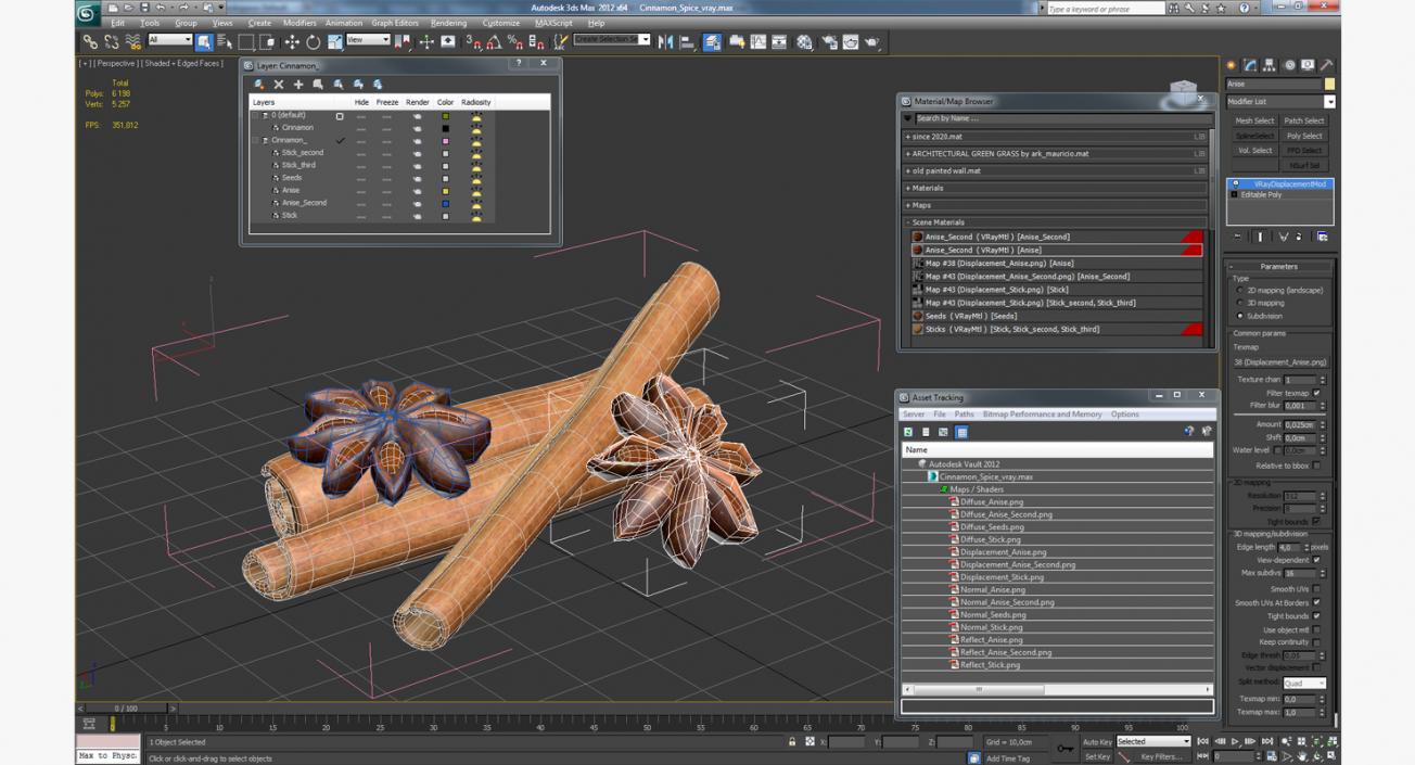 3D model Stick Cinnamon And Star Anise Spice