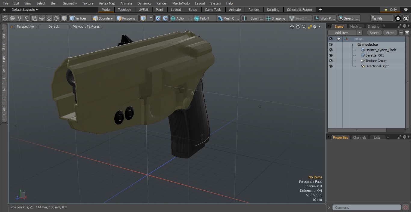 3D model Holster Beretta 92 Kydex Green