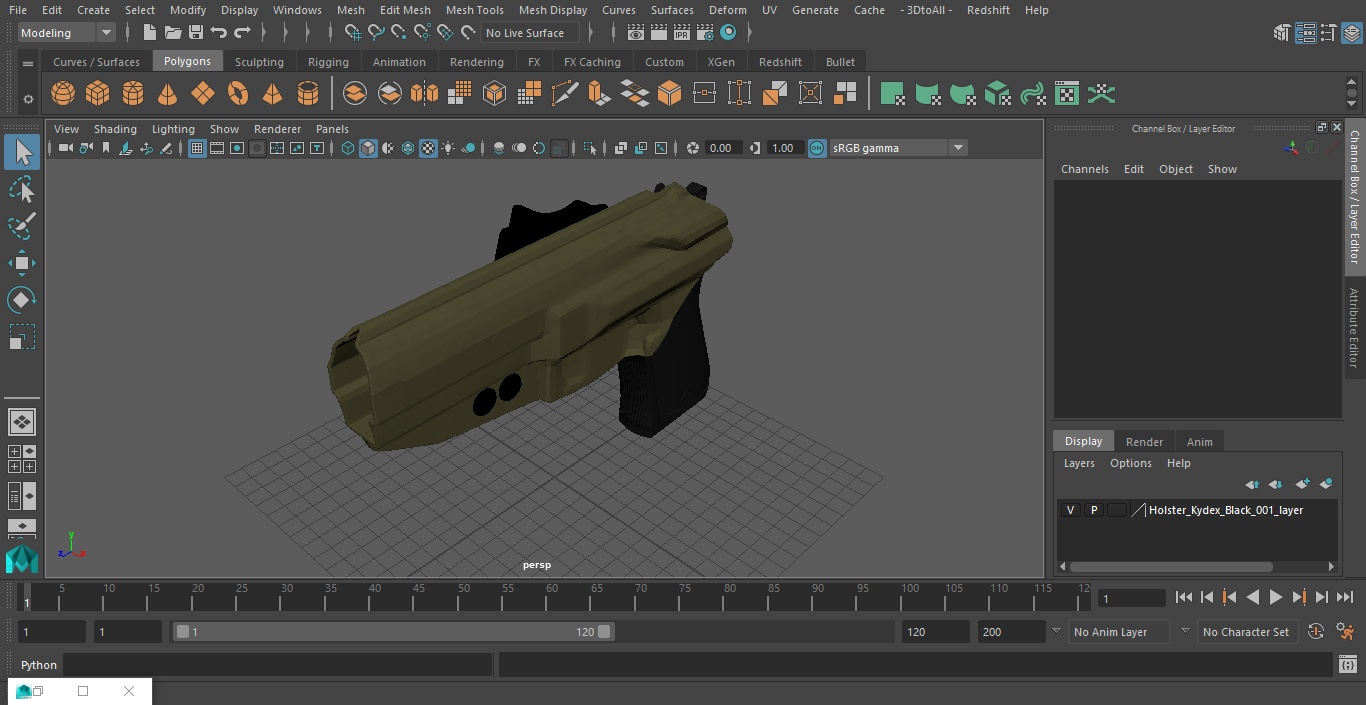 3D model Holster Beretta 92 Kydex Green