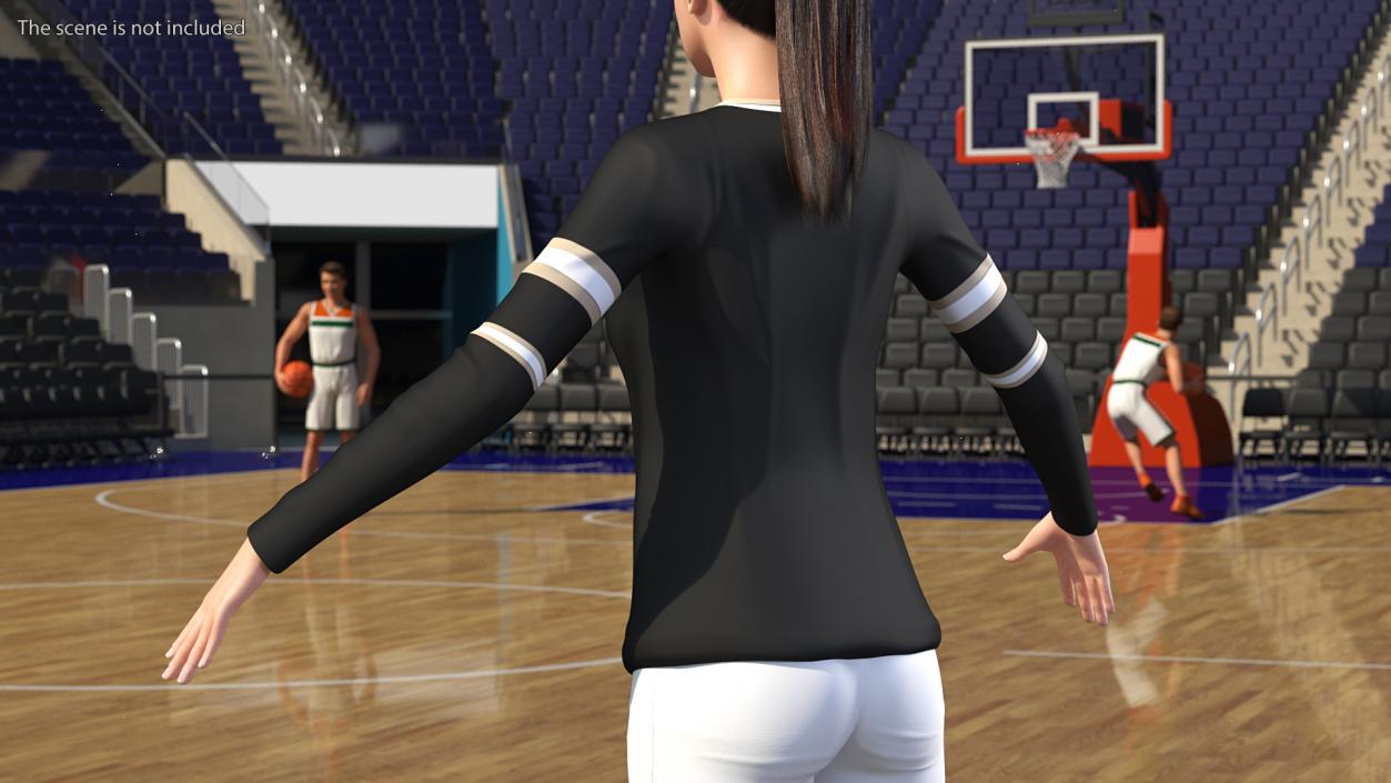 Asian Woman in Sportswear T Pose 3D