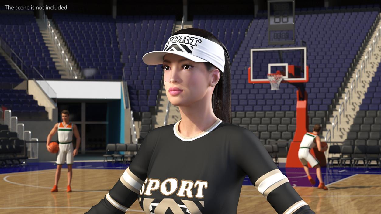 Asian Woman in Sportswear T Pose 3D