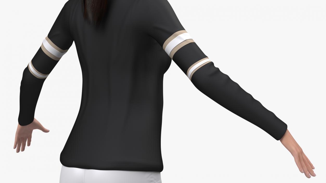 Asian Woman in Sportswear T Pose 3D