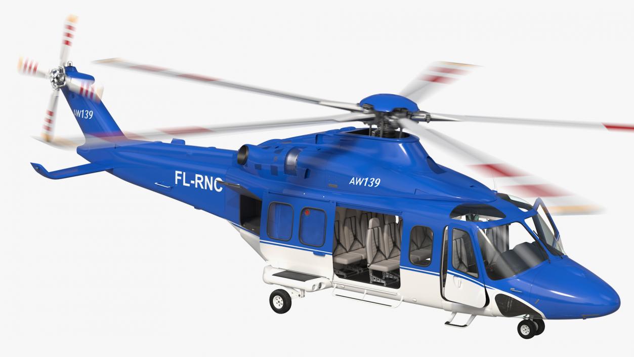 3D AgustaWestland AW139 Helicopter Rigged model