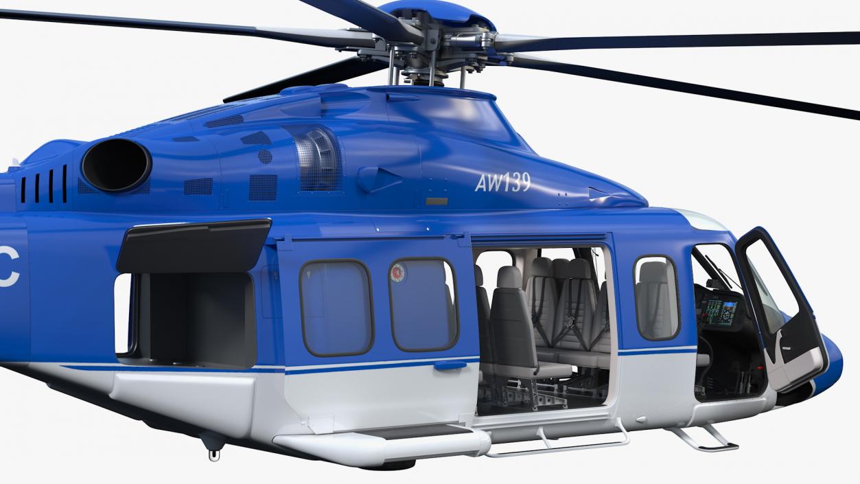 3D AgustaWestland AW139 Helicopter Rigged model