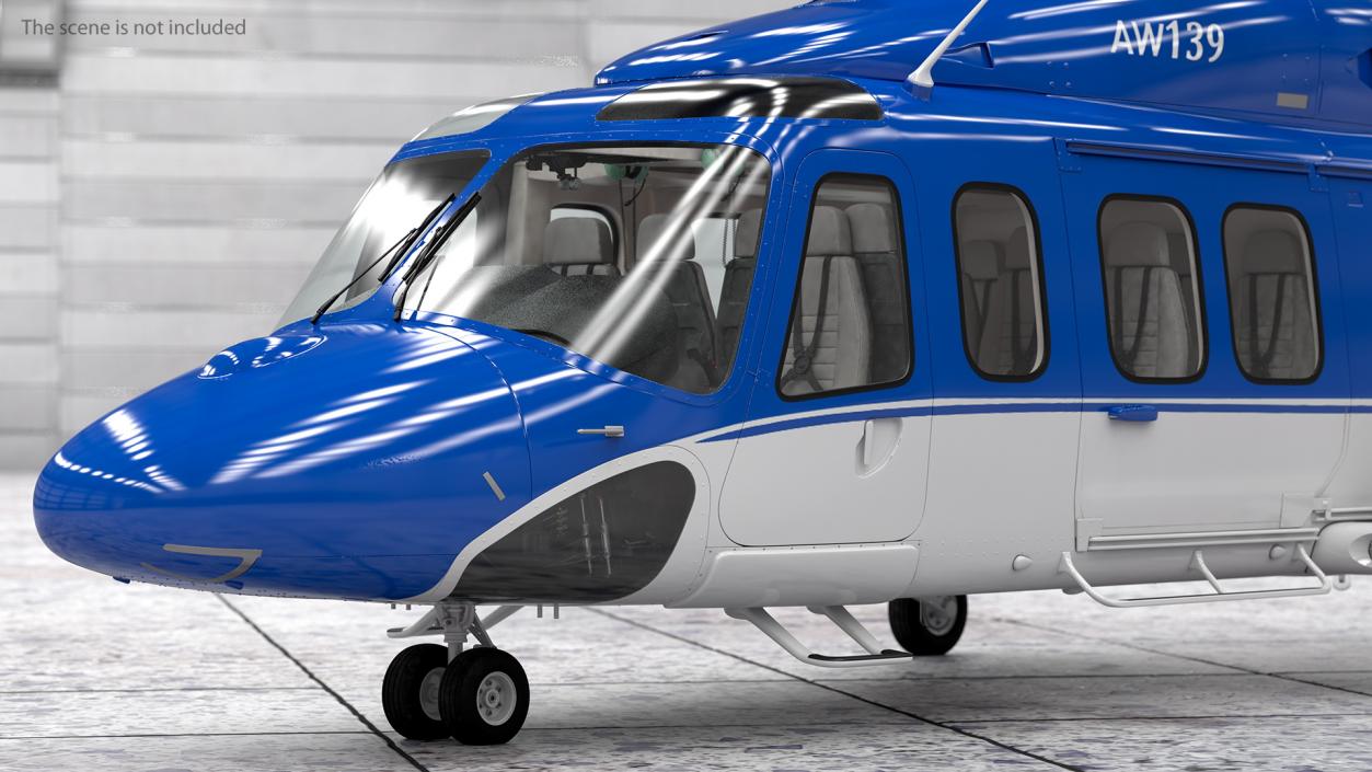 3D AgustaWestland AW139 Helicopter Rigged model