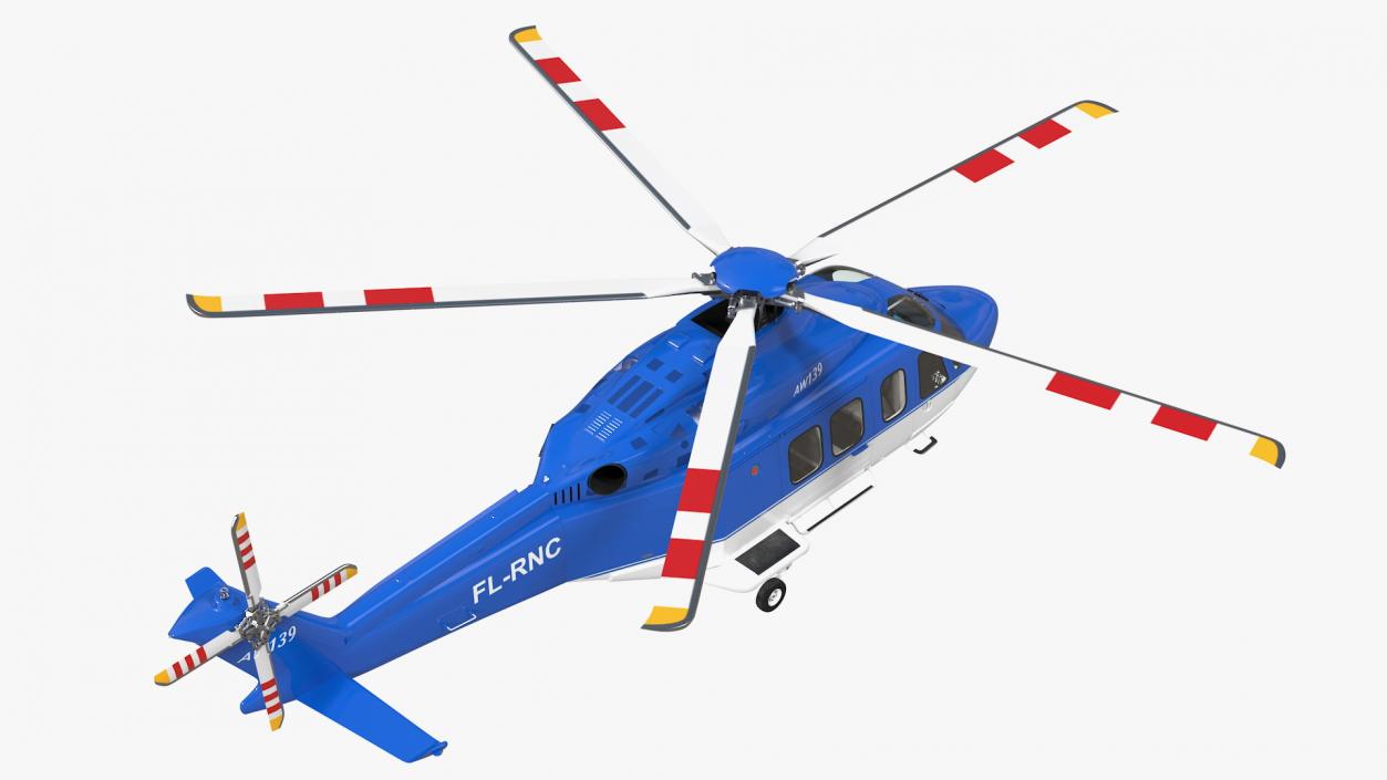 3D AgustaWestland AW139 Helicopter Rigged model