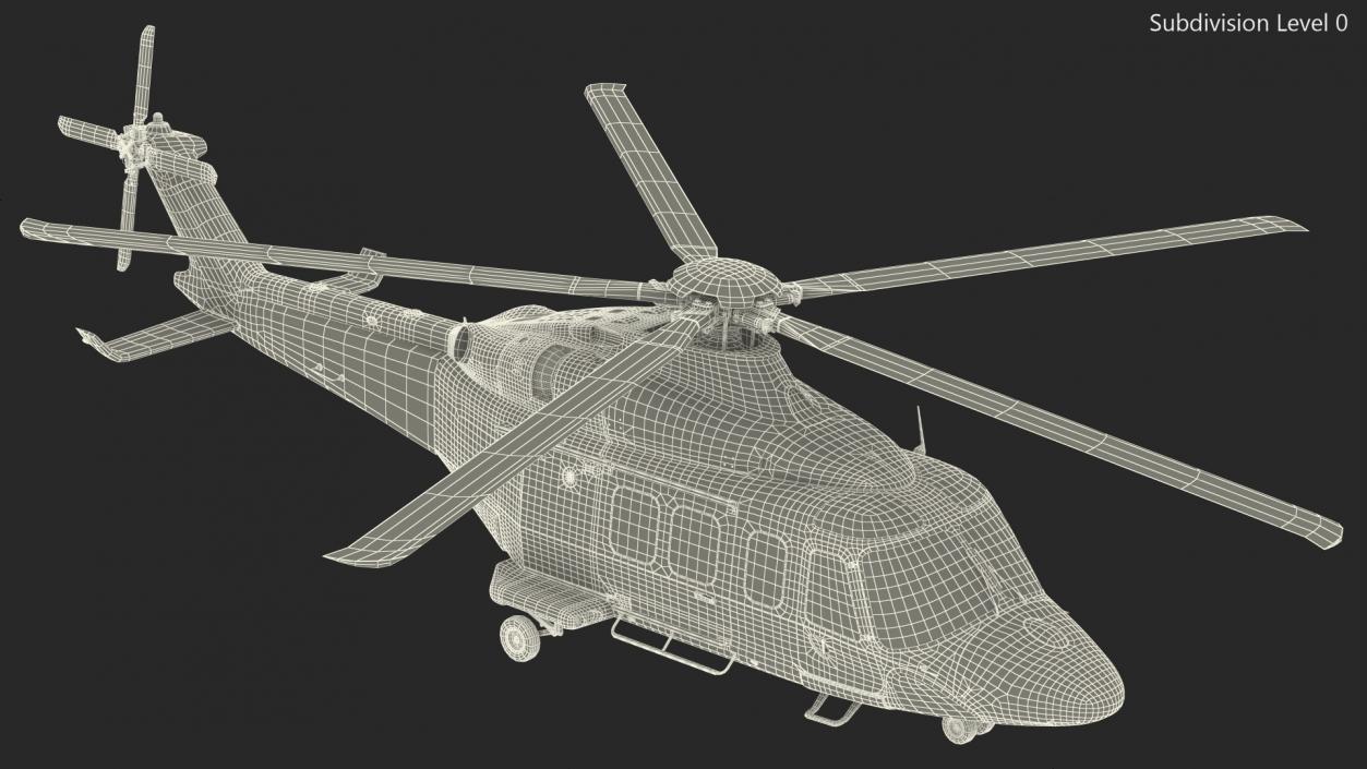 3D AgustaWestland AW139 Helicopter Rigged model