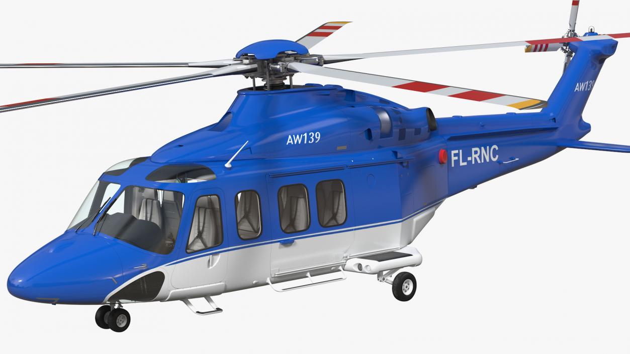 3D AgustaWestland AW139 Helicopter Rigged model