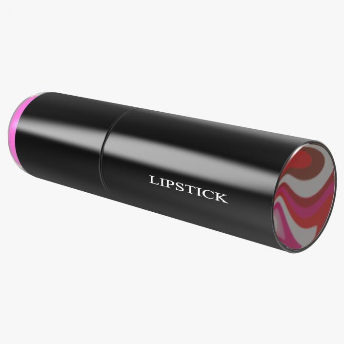 Round Crimson Lipstick 3D