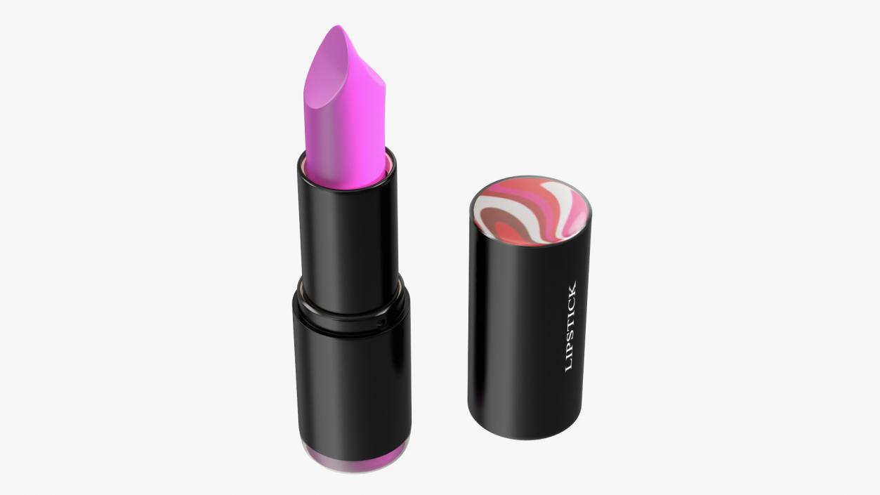 Round Crimson Lipstick 3D